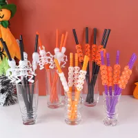 Stylish plastic straws for Halloween - 5 pcs