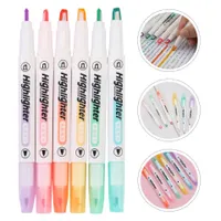 Set of popular modern trends of single color highlight markers 6 pcs