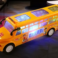 Interactive music blinking school bus for children