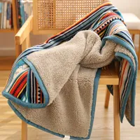 Bohemian decorative blanket with Nordic pattern, double layer