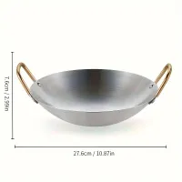 Stainless steel pot for dry pan with flat bottom, 1 pcs, kitchen utensils