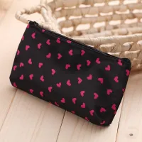 Small toiletry bag with heart motif for cosmetics and other