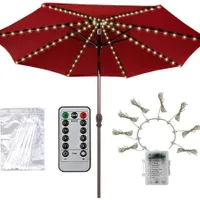 Luminile pentru umbrele de terasă cu telecomandă pe baterii, Lumini impermeabile pentru umbrele