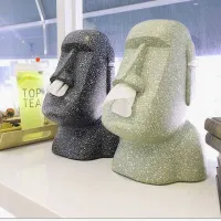 Cutie amuzantă pentru șervețele de hârtie cu motivul statuii Moai