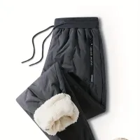 Pantaloni de iarnă pentru bărbați, izolați cu fleece pentru sporturi în aer liber, camping și drumeții