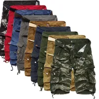 Pánske cargo šortky s opaskom v rôznych farbách