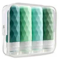 Cestovné silikónové fľaše pre kozmetiku (4 ks) - TSA 3 oz, BPA-free, Narrow, Squeezable