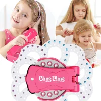 Girls hair styling set with rhinestones - 180 pcs