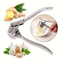 Stainless steel garlic and ginger press - practical kitchen helper for crushing and cutting