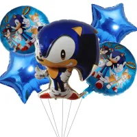 Birthday set of foil balloons with Sonic motif