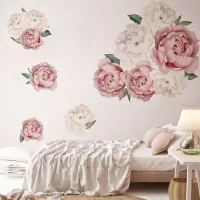 Large 3D wall sticker peonies