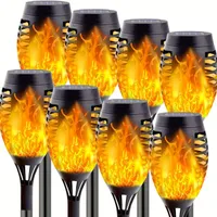 4pc Solar Halloween decorative lights, torches with flashing flame, waterproof outdoor lighting landscape