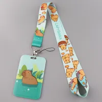 Dear capibara key belt, neck ribbon, ID card holder, badge