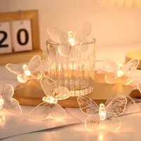 Stylový LED svítící řetěz s roztomilými motýlky - nejen jarní dekorace, více barevných variant