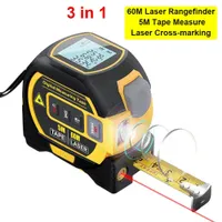 Love541-3 in 1 LCD Laser Rangefinder 5m Measuring Tape Ruler