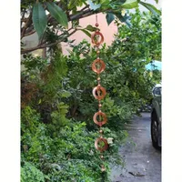 Court Outdoor Home Decoration Metal Iron Craft Rotating wind chimes Rain Chain Art Craft