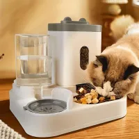 Cute earful automatic feeder 2v1 for cats with dish for food and water