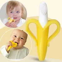 Silicone toothbrush in the shape of a banana