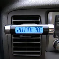 Car thermometer with clock and backlight