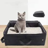 Összecsukható utazó WC macskáknak - Hordozható vízálló kisállat WC