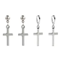 Women's and men's dangle earrings - cross