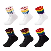 Multicolor cotton socks with rainbow stripes - 3 pairs, size 35-40