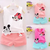 Girls cute summer set with a print of a popular animated couple - tank top + shorts