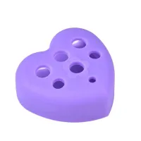 Silicone heart for brush cleaning