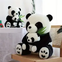 Pandas en peluche en bambou et bébés pandas - animaux de compagnie et coussins