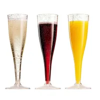 Plastové originálne priehľadné úzke poháre na koktaily alebo šampanské 10 ks