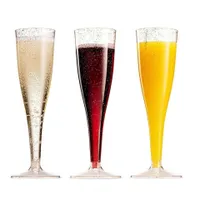 Plastic original transparent narrow glasses for cocktails or champagne 10 pcs