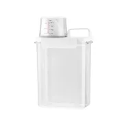 Wash powder dispenser with a measuring cup of 1800 ml