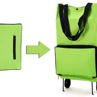 Folding shopping bag on wheels