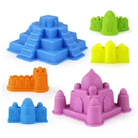 Set of modern one-colour sand castles 6pcs - different colours