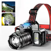 Waterproof camping headlight with induction LED light and powerbank