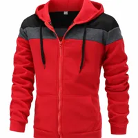 Men's colourful zipped hoodie with hood, zip and drawstring