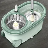 Double drive at home rotary mop and bucket set