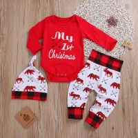 Kids Christmas set for boys 2 pieces: "My First Christmas" and hats