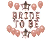 Rose Gold inscriptions from inflatable balloons for bachelorette party