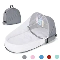 Portable children's travel cot with mosquito net - More colors