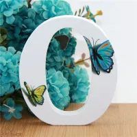 Decorative wooden letter butterfly K Tama