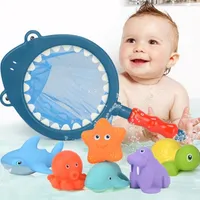 Children's fishing net with marine animals