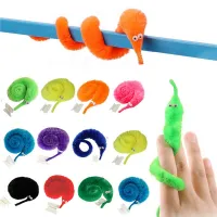 Set jucării tricotate colorate - 12 bucăți viermi