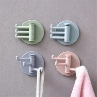 "3 Rotary Self-adhesive Kitchen and Bath Hooks"