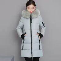 Ladies winter jacket with pattern and fur - 5 colours