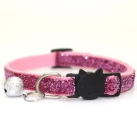 Design collar for cats made of shiny material with bell - more color variants