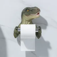 Toilet paper holder in the shape of a dinosaur