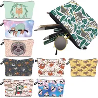 Waterproof cosmetic bag with original sloth prints