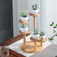 Wooden flower pot stand for outdoor plants