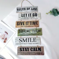 Wooden tags with motivational slogans for decoration